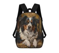 sinyumoney 3D Printed School Bag Royal Dog Portrait Kid's Backpack Bookbag Cute Rucksacks Waterproof Fashion Casual Schoolbag for Kids 17inch