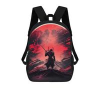 sinyumoney 3D Printed School Bag Samurai Moonlit Journey -2 Kid's Backpack Bookbag Cute Rucksacks Waterproof Fashion Casual Schoolbag for Kids 17inch