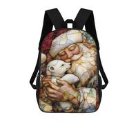 sinyumoney 3D Printed School Bag Santa And Polar Bear Stain Kid's Backpack Bookbag Cute Rucksacks Waterproof Fashion Casual Schoolbag for Kids 17inch