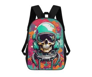 sinyumoney 3D Printed School Bag Skull Astronaut in Space Suit -1 Kid's Backpack Bookbag Cute Rucksacks Waterproof Fashion Casual Schoolbag for Kids 17inch