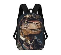 sinyumoney 3D Printed School Bag Steampunk Dinosaur Portrait Kid's Backpack Bookbag Cute Rucksacks Waterproof Fashion Casual Schoolbag for Kids 17inch