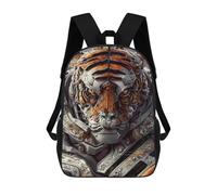 sinyumoney 3D Printed School Bag Steampunk Tiger Armor Kid's Backpack Bookbag Cute Rucksacks Waterproof Fashion Casual Schoolbag for Kids 17inch