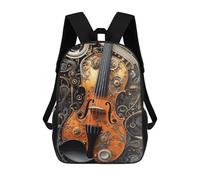 sinyumoney 3D Printed School Bag Steampunk Violin Artwork Kid's Backpack Bookbag Cute Rucksacks Waterproof Fashion Casual Schoolbag for Kids 17inch