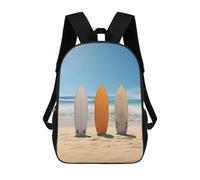 sinyumoney 3D Printed School Bag Surfboard Paradise Kid's Backpack Bookbag Cute Rucksacks Waterproof Fashion Casual Schoolbag for Kids 17inch