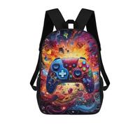 sinyumoney 3D Printed School Bag Vibrant Gaming Controller Artwork -78 Kid's Backpack Bookbag Cute Rucksacks Waterproof Fashion Casual Schoolbag for Kids 17inch