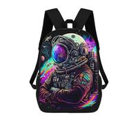 sinyumoney 3D Printed School Bag Vibrant Space Explorer Artwork Kid's Backpack Bookbag Cute Rucksacks Waterproof Fashion Casual Schoolbag for Kids 17inch