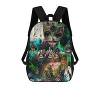 sinyumoney 3D Printed School Bag Whimsical Fusion Artistic Collage Kid's Backpack Bookbag Cute Rucksacks Waterproof Fashion Casual Schoolbag for Kids 17inch