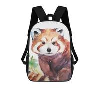 sinyumoney 3D Printed School Bag Wild Red Panda Kid's Backpack Bookbag Cute Rucksacks Waterproof Fashion Casual Schoolbag for Kids 17inch