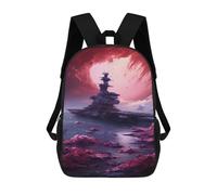 sinyumoney 3D Printed Sci-Fi Battleship in Alien Ocean School Backpack for Kids Children's 17inch Backpacks Boy Girl Book Bags Kids School Bag
