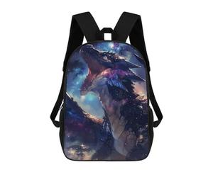 sinyumoney 3D Printed Screaming Galaxy Dragon School Backpack With Big Pockets for Kids, Children's Backpacks Book Bags Kids School Bag 17inch