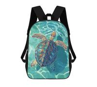 sinyumoney 3D Printed Sea Turtle in Turquoise Water School Bag Boys Girls Children's School Backpack Casual Fashion Backpack for in School Or Travel 17inch