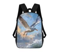 sinyumoney 3D Printed Seagull Soaring over Ocean Waves Children's 17inch School Backpack for Kids High Capacity Travel Rucksacks Fashion Book Bags Kids School Bag