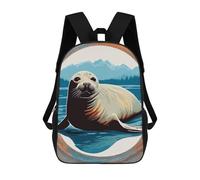 sinyumoney 3D Printed Seal Natures Children Backpacks Kids Cute School Backpack Outdoor Casual Daypack for Boys Middle School Students 17inch