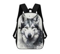 sinyumoney 3D Printed Siberian Husky Dog Art Children Backpacks Kids Cute School Backpack Outdoor Casual Daypack for Boys Middle School Students 17inch
