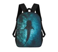 sinyumoney 3D Printed Silhouette of A Whale School Book Bags Fashion Kids Large Capacity Backpack Children School Bag Travel Rucksacks 17inch
