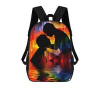 sinyumoney 3D Printed Silhouettes in Rainbow Water School Backpack Book 17inch Bags Fashion Backpacks Large Capacity Backpack Children Travel Rucksacks