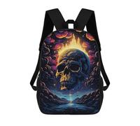 sinyumoney 3D Printed Skull in The Night Sky School Backpack With Big Pockets for Kids, Children's Backpacks Book Bags Kids School Bag 17inch
