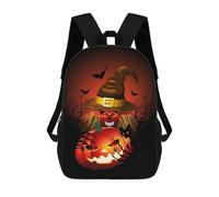 sinyumoney 3D Printed Skull Witch Monster School Bags Kids Backpacks Casual Fashion Backpacks Book Bags for Boys Elementary And Middle School Students 17inch