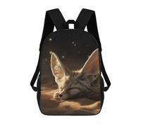 sinyumoney 3D Printed Sleeping Fennec Fox in The Desert School Backpack for Kids Children's 17inch Backpacks Boy Girl Book Bags Kids School Bag