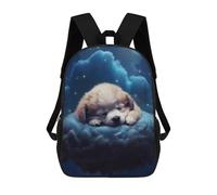 sinyumoney 3D Printed Sleeping Puppy in Clouds -2 School Backpack With Big Pockets for Kids, Children's Backpacks Book Bags Kids School Bag 17inch