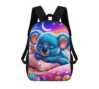 sinyumoney 3D Printed Sleepy Blue Koala Night School Bag Boys Girls Children's 17inch Backpack School Backpack Casual Fashion Backpack for in School Or Travel