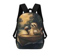 sinyumoney 3D Printed Sloth on A Boat with Cocktails School Backpack Book 17inch Bags Fashion Backpacks Large Capacity Backpack Children Travel Rucksacks