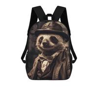 sinyumoney 3D Printed Sloth Vintage School Backpack Book 17inch Bags Fashion Backpacks Large Capacity Backpack Children Travel Rucksacks