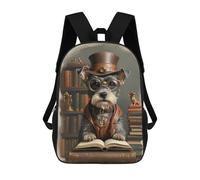 sinyumoney 3D Printed Smart Mini Schnauzer Dog School Bag Boys Girls Children's School Backpack Casual Fashion Backpack for in School Or Travel 17inch
