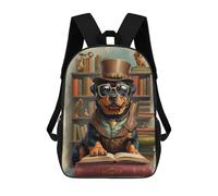 sinyumoney 3D Printed Smart Rottweiler School School Bag Boys Girls Children's School Backpack Casual Fashion Backpack for in School Or Travel 17inch