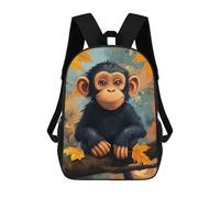 sinyumoney 3D Printed Smiling Chimpanzee Art School Backpack Book 17inch Bags Fashion Backpacks Large Capacity Backpack Children Travel Rucksacks