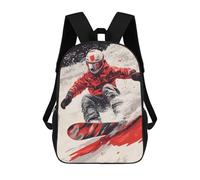 sinyumoney 3D Printed Snowboarder in Action School Bag Boys Girls Children's 17inch Backpack School Backpack Casual Fashion Backpack for in School Or Travel