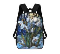 sinyumoney 3D Printed Snowdrops in Spring School Bags Kids Backpacks Casual Fashion Backpacks Book Bags for Boys Elementary And Middle School Students 17inch