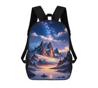 sinyumoney 3D Printed Snowy Mountain Landscape School Backpack for Kids Children's 17inch Backpacks Boy Girl Book Bags Kids School Bag