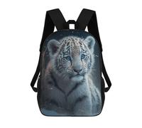 sinyumoney 3D Printed Snowy Tiger Cub School Book Bags Fashion Kids Large Capacity Backpack Children School Bag Travel Rucksacks 17inch
