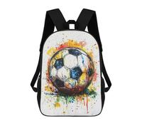 sinyumoney 3D Printed Soccer Ball Splash Art Children Backpacks Kids Cute School Backpack Outdoor Casual Daypack for Boys Middle School Students 17inch