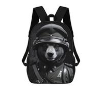 sinyumoney 3D Printed Soldier Bear Animals School Backpack for Kids Children's 17inch Backpacks Boy Girl Book Bags Kids School Bag