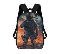 sinyumoney 3D Printed Soldier Combat Zone Helicopter Children Backpacks Kids Cute School Backpack Outdoor Casual Daypack for Boys Middle School Students 17inch