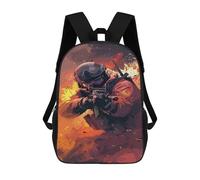 sinyumoney 3D Printed Soldier in Action, Digital Art Children Backpacks Kids Cute School Backpack Outdoor Casual Daypack for Boys Middle School Students 17inch