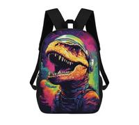 sinyumoney 3D Printed Space Dinosaur Adventure -20 Children School Backpack Fashion Rucksack Casual Travel 17inch Backpacks Large Capacity Daypack for Boys Girls