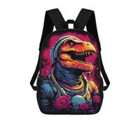 sinyumoney 3D Printed Space Dinosaur Adventure Children's 17inch School Backpack for Kids High Capacity Travel Rucksacks Fashion Book Bags Kids School Bag