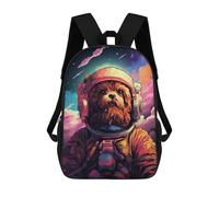 sinyumoney 3D Printed Space Dog Adventure-331 School Backpack for Kids Children's 17inch Backpacks Boy Girl Book Bags Kids School Bag
