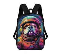 sinyumoney 3D Printed Space Dog Astronaut Art Print-3 Children's 17inch School Backpack for Kids High Capacity Travel Rucksacks Fashion Book Bags Kids School Bag