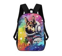 sinyumoney 3D Printed Space Dog Astronaut Art Print-7 Children School Backpack Fashion Rucksack Casual Travel 17inch Backpacks Large Capacity Daypack for Boys Girls