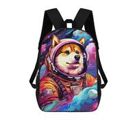 sinyumoney 3D Printed Space Dog Astronaut Suit School Backpack Book 17inch Bags Fashion Backpacks Large Capacity Backpack Children Travel Rucksacks