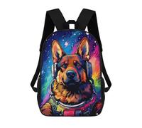 sinyumoney 3D Printed Space Dog DJ Art Print Children's 17inch School Backpack for Kids High Capacity Travel Rucksacks Fashion Book Bags Kids School Bag