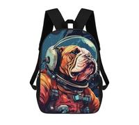 sinyumoney 3D Printed Space Dog Explorer-48 School Bags Kids 17inch Backpacks Casual Fashion School Bag Backpacks Book Bags for Boys Elementary And Middle School Students