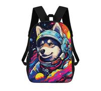 sinyumoney 3D Printed Space Dog Explorer-90 Children's 17inch School Backpack for Kids High Capacity Travel Rucksacks Fashion Book Bags Kids School Bag
