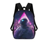 sinyumoney 3D Printed Space Explorer Astronaut Artwork Children's 17inch School Backpack for Kids High Capacity Travel Rucksacks Fashion Book Bags Kids School Bag