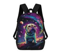 sinyumoney 3D Printed Space Pug Adventure -1 School Bag Boys Girls Children's 17inch Backpack School Backpack Casual Fashion Backpack for in School Or Travel