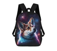 sinyumoney 3D Printed Space Pup Portrait -1 Children's 17inch School Backpack for Kids High Capacity Travel Rucksacks Fashion Book Bags Kids School Bag